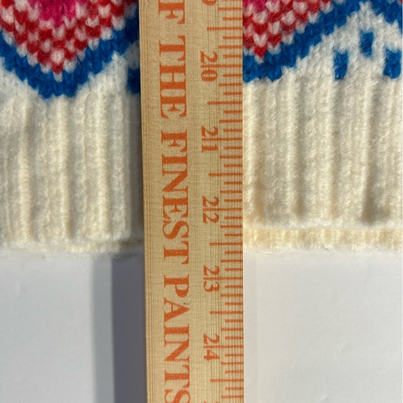 LOFT Fair Isle Pink Blue Mock Neck Sweater M - Picture 8 of 9